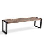 Handmade Old Wood Bench with Metal Legs (India)