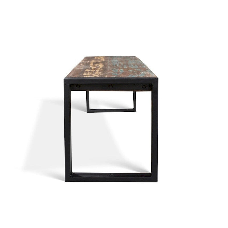 Reclaimed Wood Bench with Metal Legs