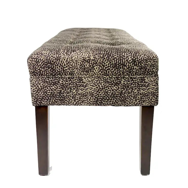 Animal Print Upholstered Indoor Bench