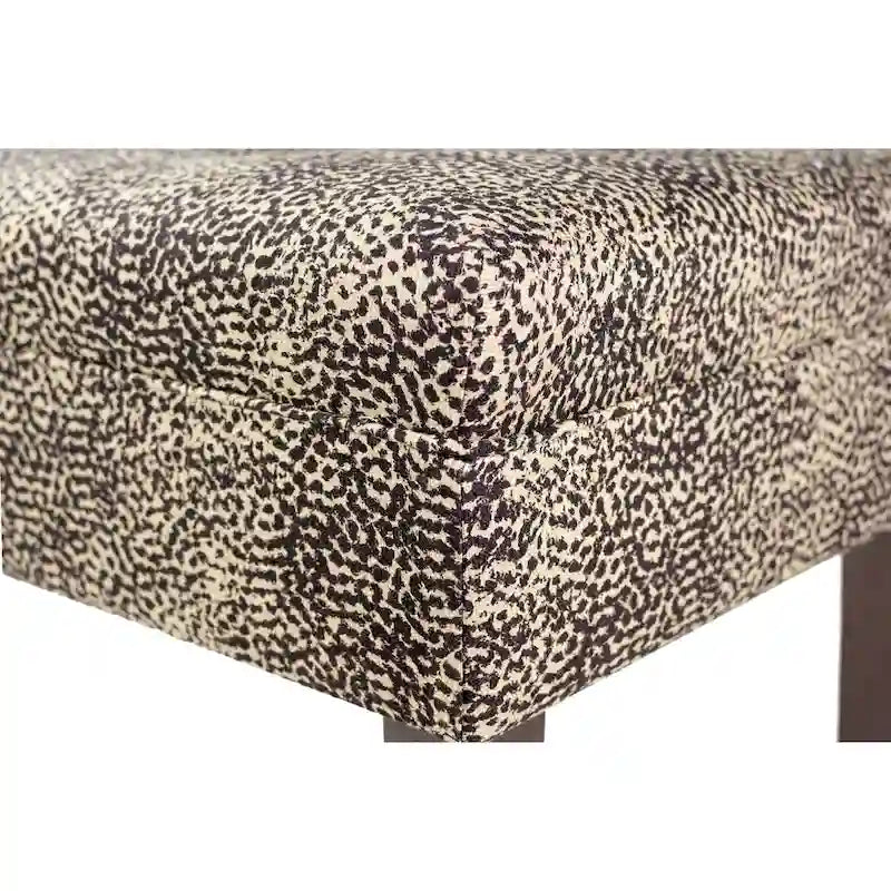 Animal Print Upholstered Indoor Bench