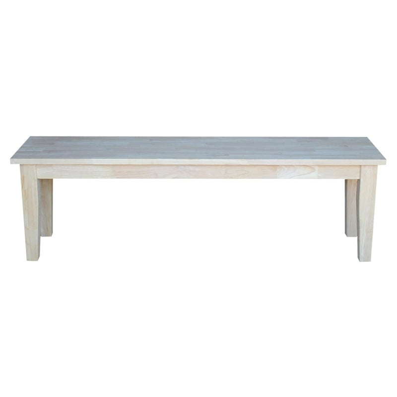 Shaker Style Bench – Unfinished Solid Wood