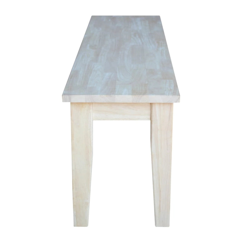 Shaker Style Bench – Unfinished Solid Wood