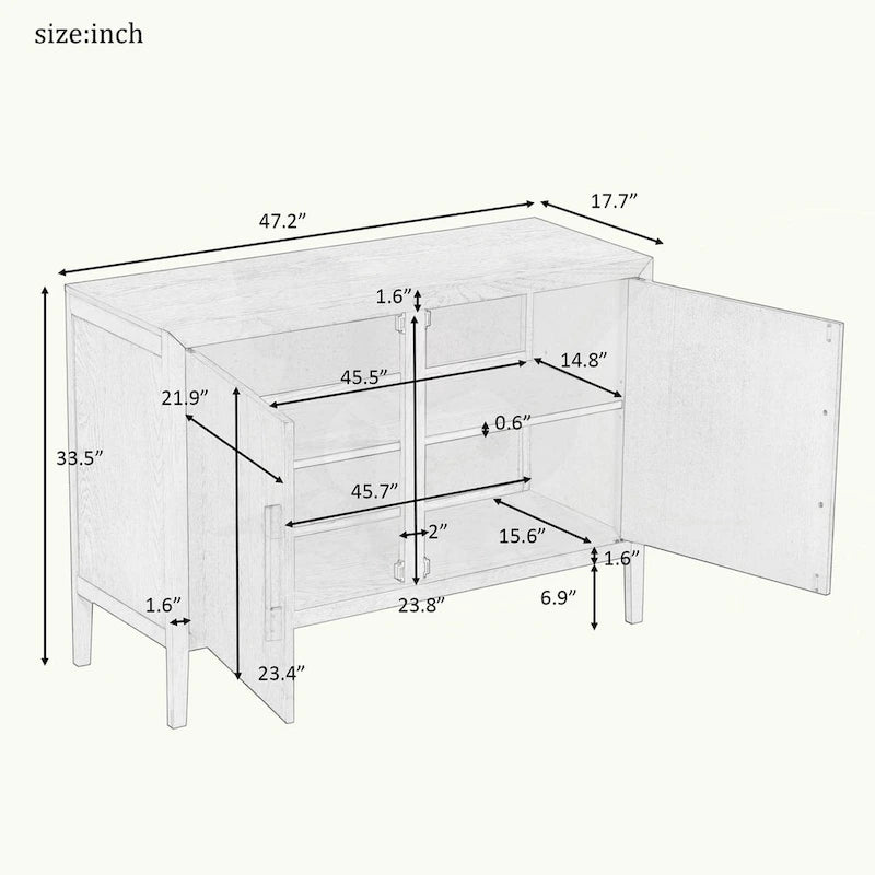 2-Door Storage Cabinet with Adjustable Shelf