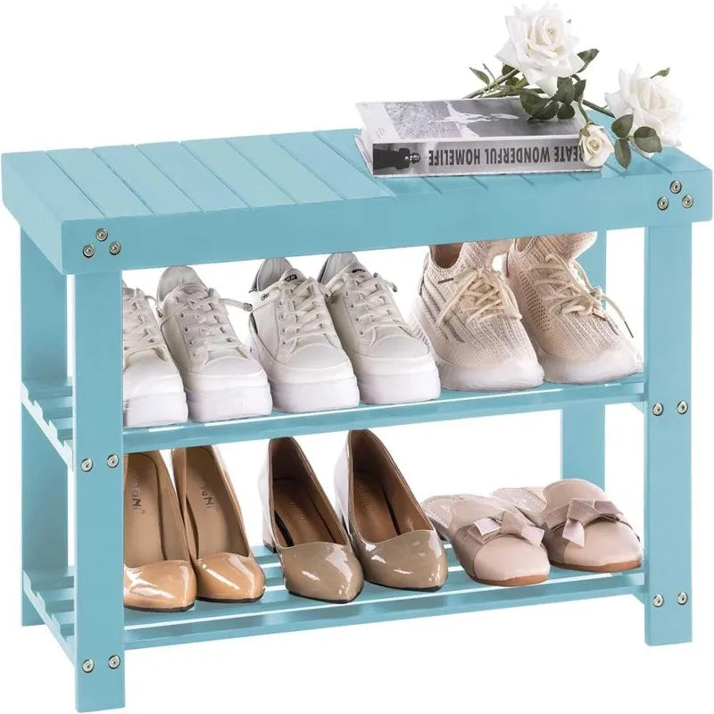 3-Tier Bamboo Shoe Rack Bench