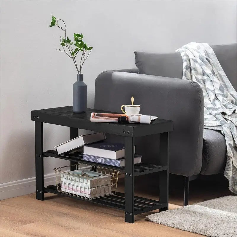 3-Tier Bamboo Shoe Rack Bench