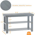3-Tier Bamboo Shoe Rack Bench