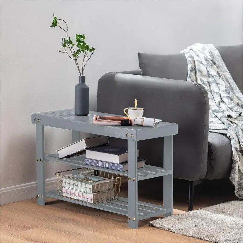 3-Tier Bamboo Shoe Rack Bench