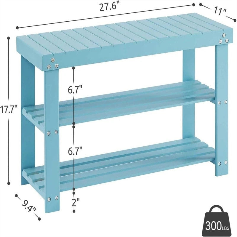 3-Tier Bamboo Shoe Rack Bench