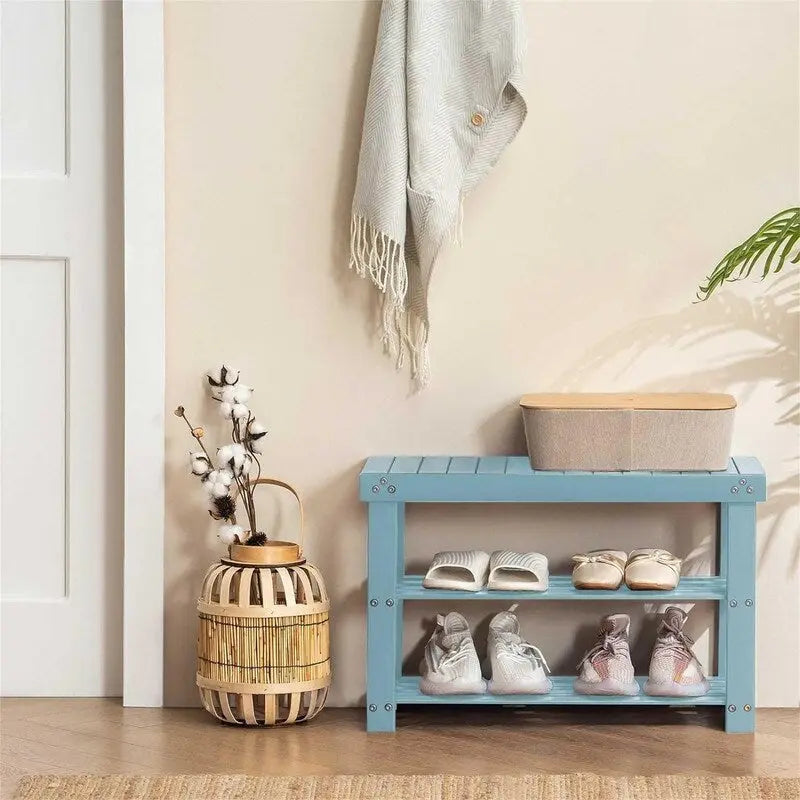 3-Tier Bamboo Shoe Rack Bench