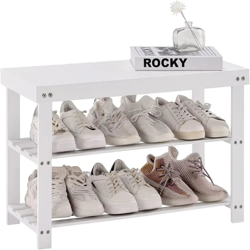 3-Tier Bamboo Shoe Rack Bench