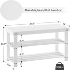 3-Tier Bamboo Shoe Rack Bench