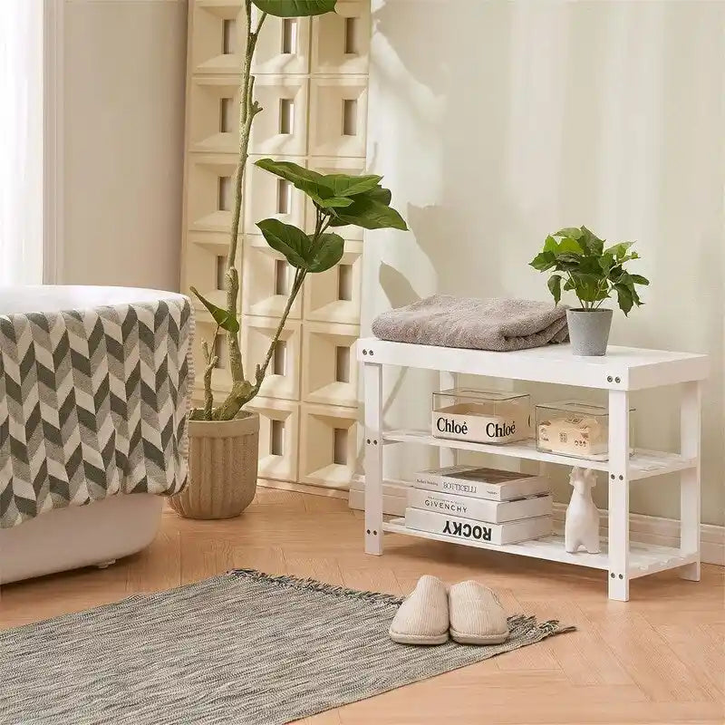 3-Tier Bamboo Shoe Rack Bench