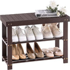 3-Tier Bamboo Shoe Rack Bench