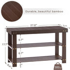 3-Tier Bamboo Shoe Rack Bench