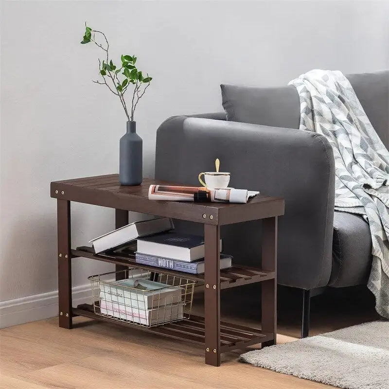 3-Tier Bamboo Shoe Rack Bench