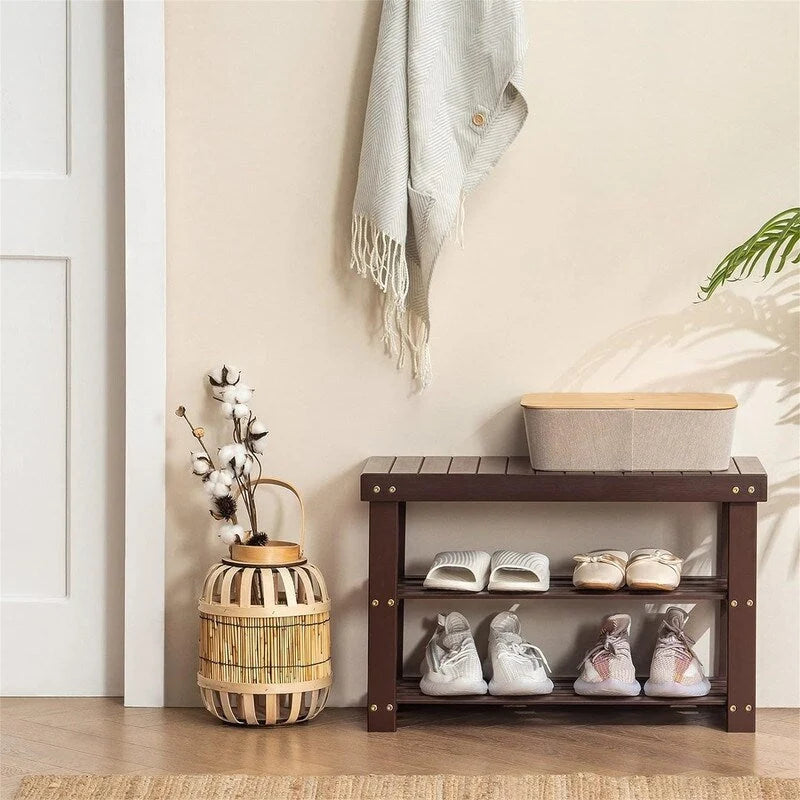 3-Tier Bamboo Shoe Rack Bench
