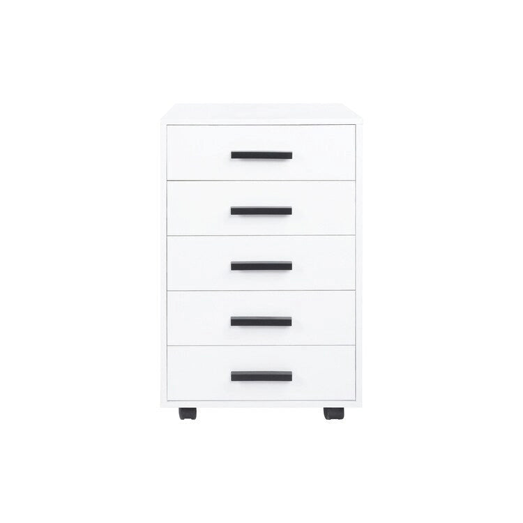 5-Drawer Storage Cabinet with Extra Shelf and Rolling Wheels