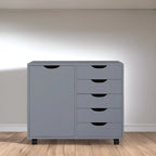 5-Drawer Storage Cabinet with Extra Shelf and Rolling Wheels