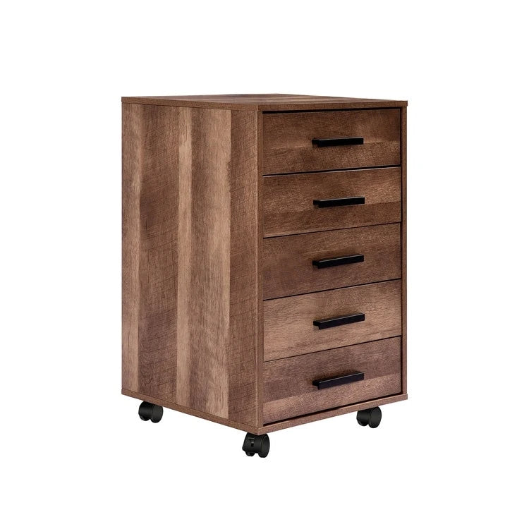 5-Drawer Storage Cabinet with Extra Shelf and Rolling Wheels