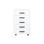 5-Drawer Storage Cabinet with Extra Shelf and Rolling Wheels
