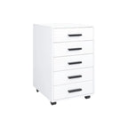 5-Drawer Storage Cabinet with Extra Shelf and Rolling Wheels