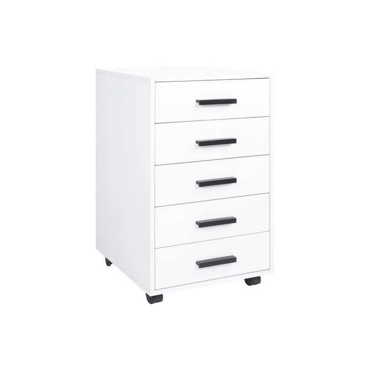 5-Drawer Storage Cabinet with Extra Shelf and Rolling Wheels
