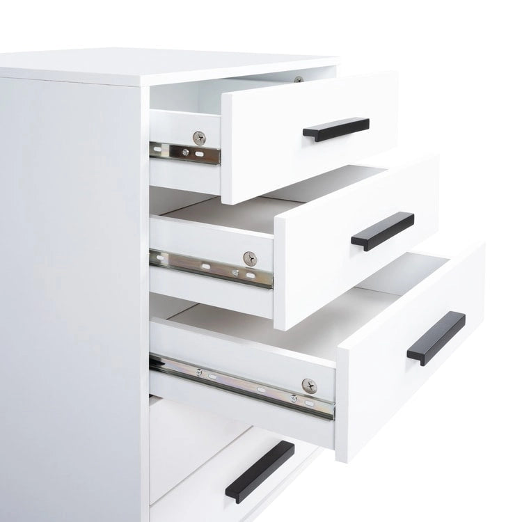 5-Drawer Storage Cabinet with Extra Shelf and Rolling Wheels