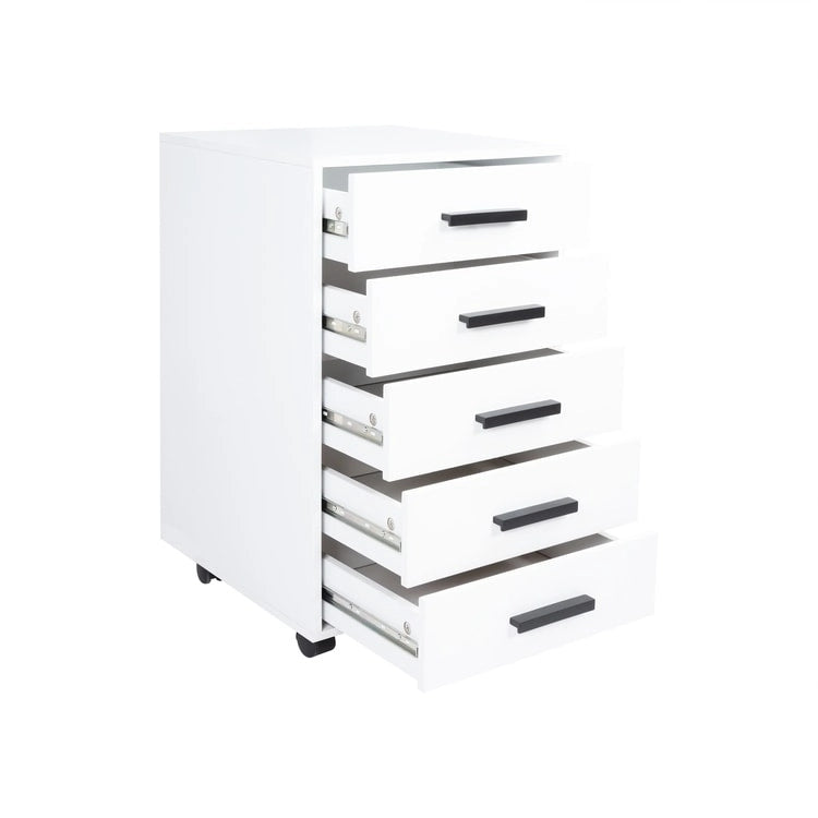 5-Drawer Storage Cabinet with Extra Shelf and Rolling Wheels