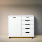 5-Drawer Storage Cabinet with Extra Shelf and Rolling Wheels