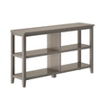 Wide Low Bookcase with 2 Open Shelves, Washed Grey
