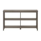 Wide Low Bookcase with 2 Open Shelves, Washed Grey