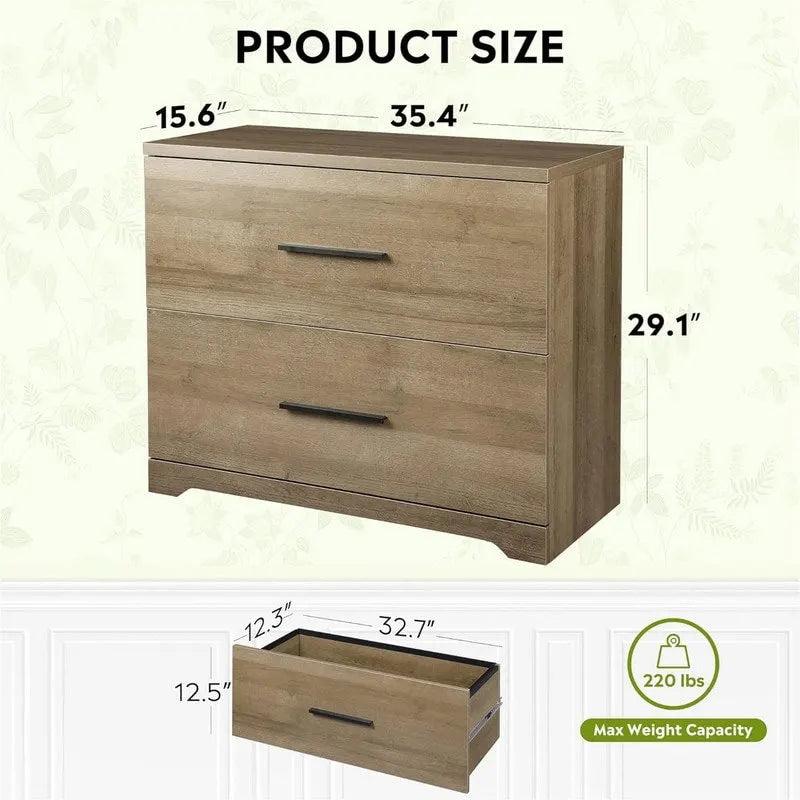 2-Drawer Wood Lateral File Cabinet