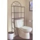 Over-the-Toilet Metal Storage Shelf with Glass Shelves