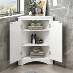 Corner Storage Cabinet with Adjustable Shelves