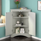 Corner Storage Cabinet with Adjustable Shelves