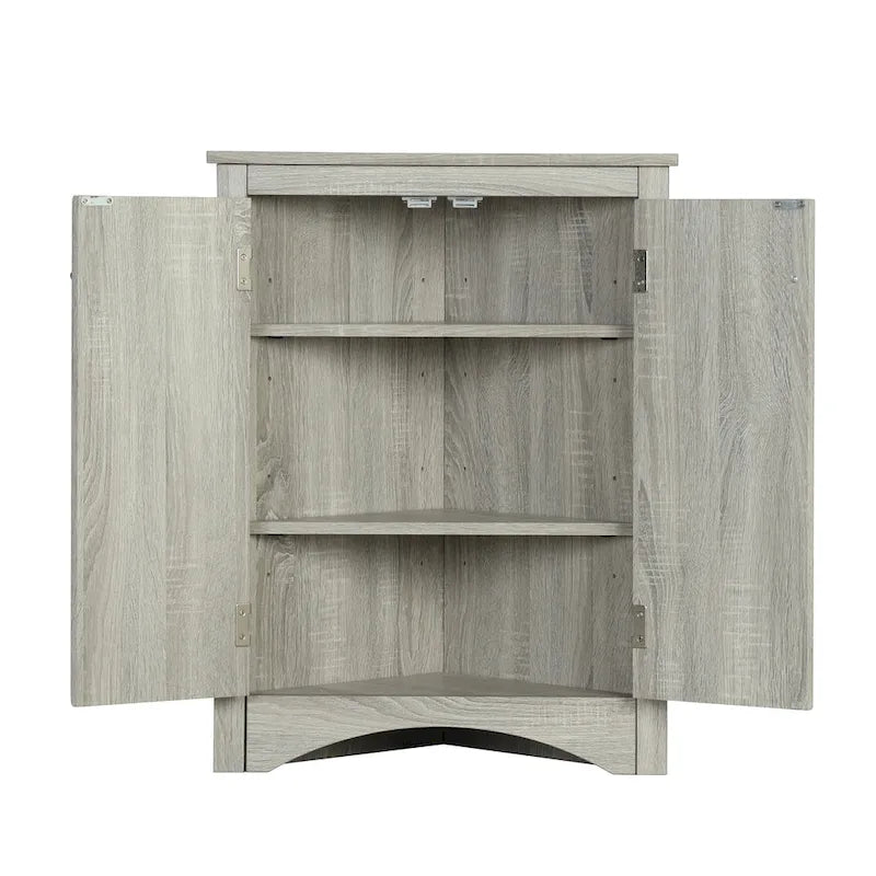 Corner Storage Cabinet with Adjustable Shelves