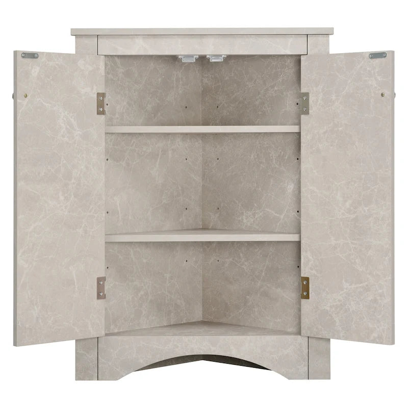 Corner Storage Cabinet with Adjustable Shelves