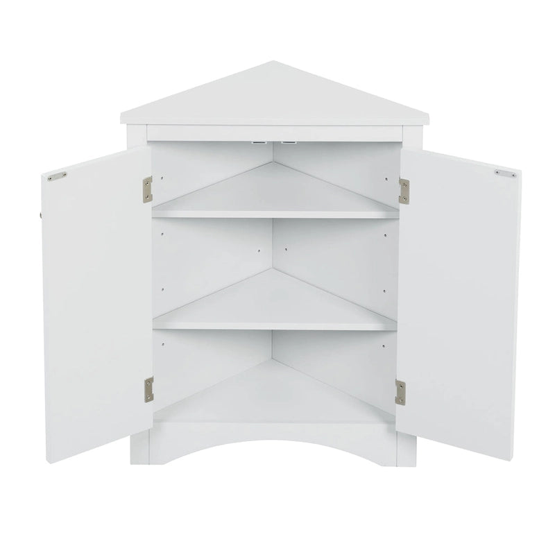 Corner Storage Cabinet with Adjustable Shelves