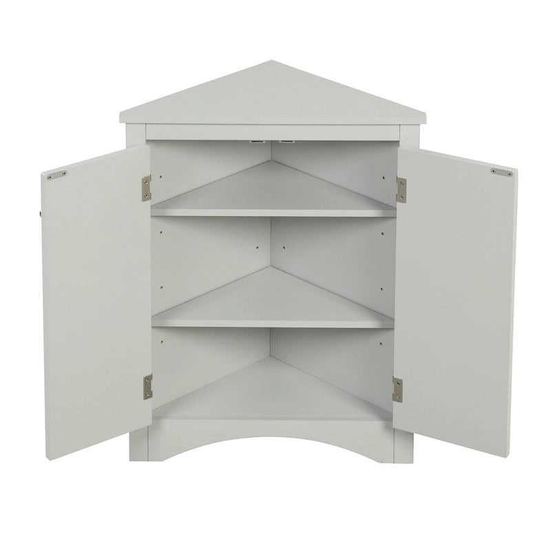 Corner Storage Cabinet with Adjustable Shelves