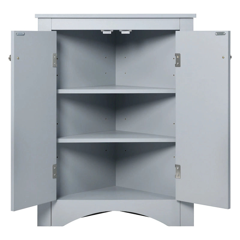 Corner Storage Cabinet with Adjustable Shelves