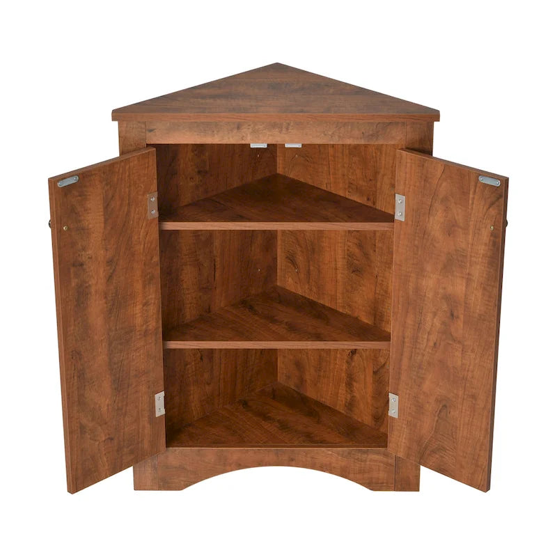 Corner Storage Cabinet with Adjustable Shelves