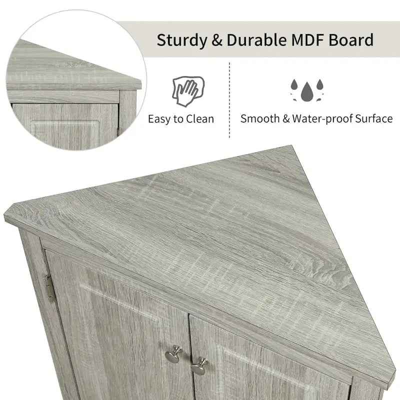 Corner Storage Cabinet with Adjustable Shelves