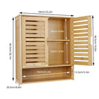 Bamboo Bathroom Wall Cabinet with Adjustable Shelf and Double Door
