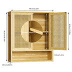 Bamboo Bathroom Wall Cabinet with Adjustable Shelf and Double Door
