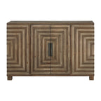 Two-tone Geometric Console Cabinet