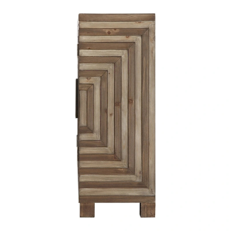 Two-tone Geometric Console Cabinet