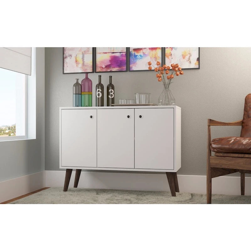 Manhattan Comfort Bromma 35.43 Buffet Stand with 3 Shelves and 3 Doors