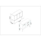 35.43" Buffet Stand with 3 Shelves and 3 Doors
