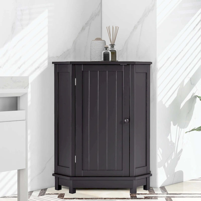 Corner Bathroom Cabinet with Two Shelves