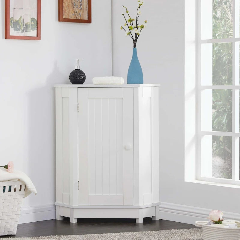 Corner Bathroom Cabinet with Two Shelves
